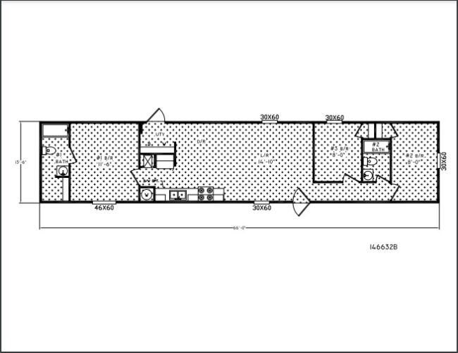 The Hamilton (2022) 14×66 3 Bed 2 Bath Units in Fort Myers Florida